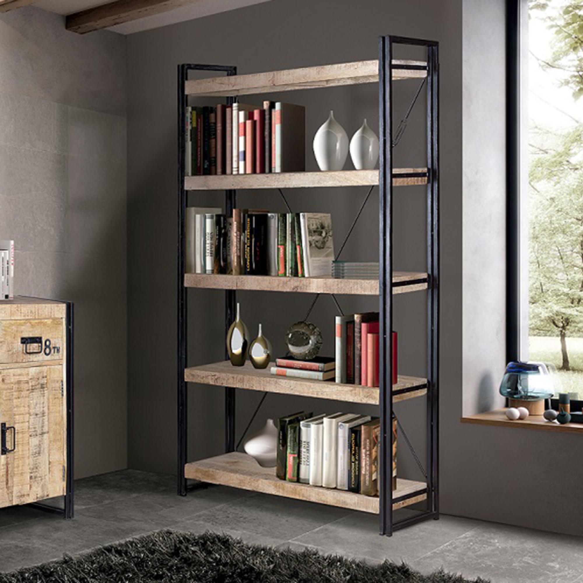 Jayuya Bookcase - Industrial Style - Mango Wood
