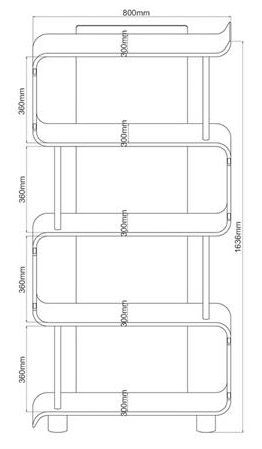 Curve Bookshelf - Walnut - BS201