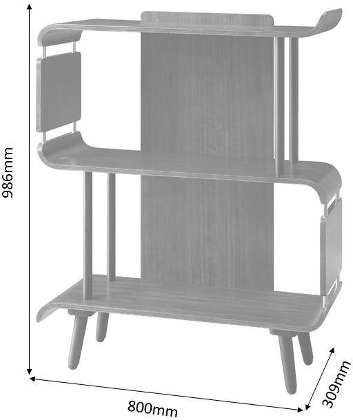 Vienna Short Bookcase - Walnut - PC611