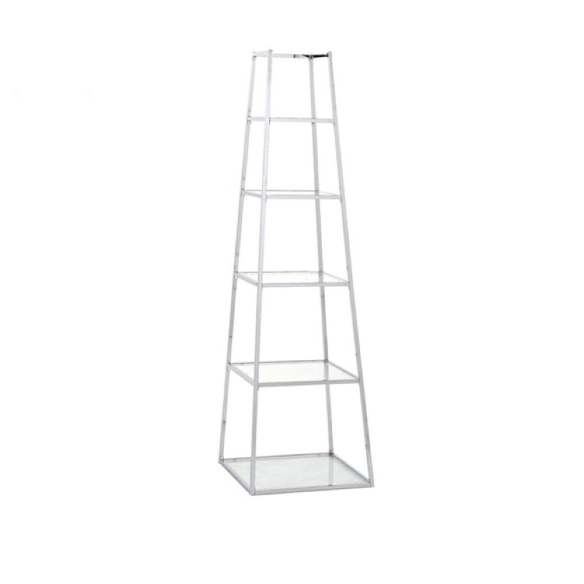Logan Shelving Unit - Ladder - Clear Glass and Chrome - Open