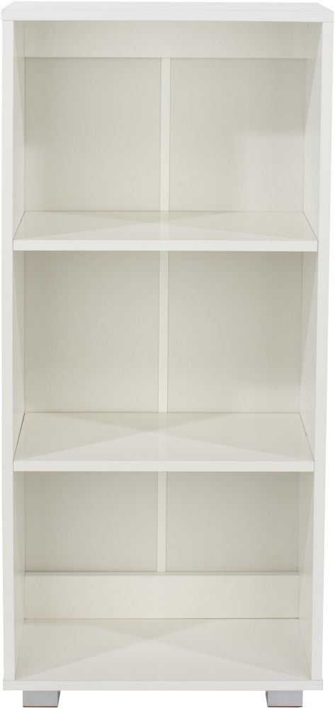 Lido White Low Narrow Bookcase