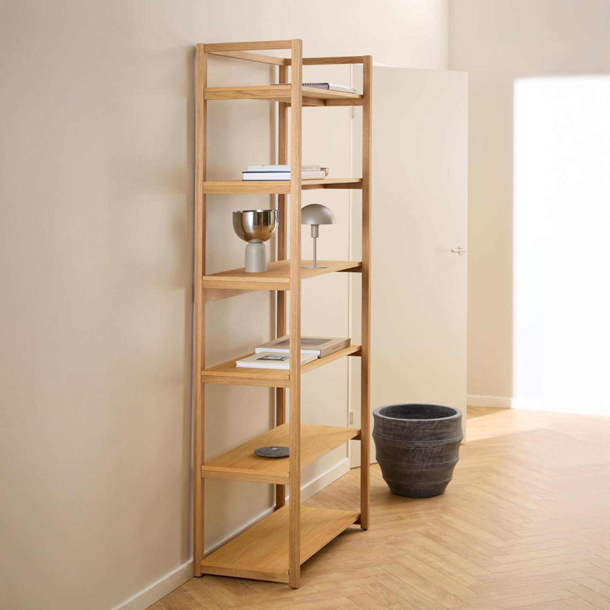 Ludza Bookcase - Tall - Open - Oak