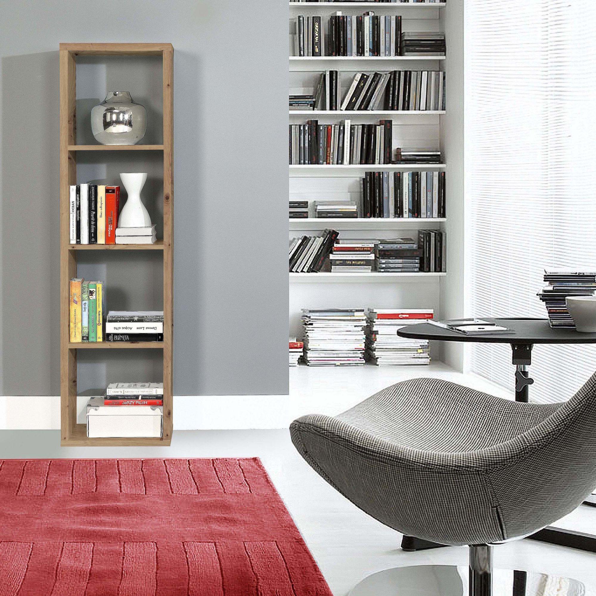 Mauro Artisan Oak Effect 4 Open Shelving Unit