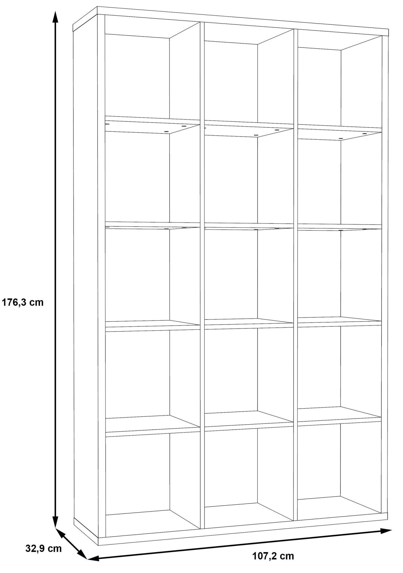 Mauro Grey Concrete Effect 15 Open Shelving Unit