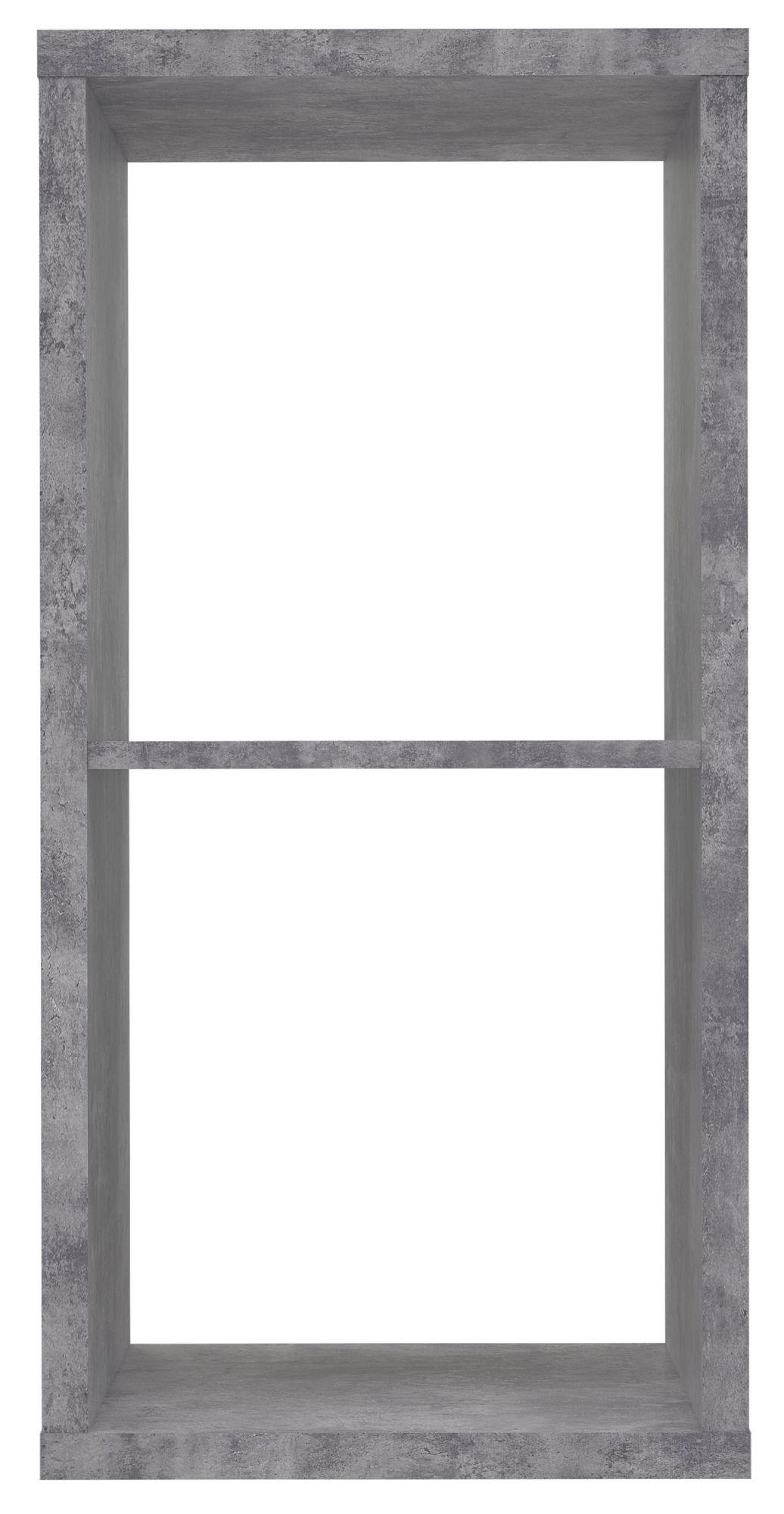 Mauro Grey Concrete Effect 2 Open Shelving Unit