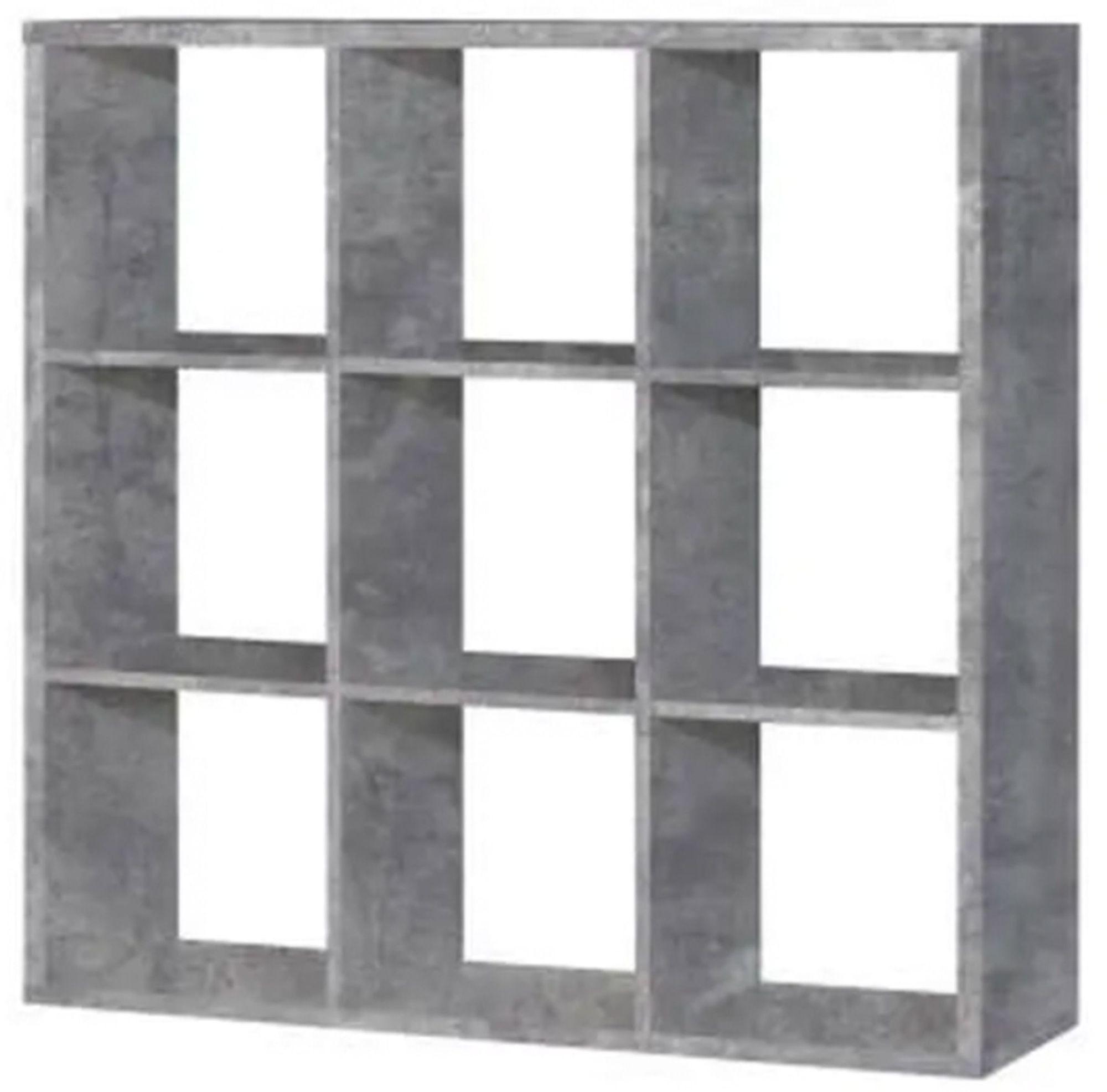 Mauro Grey Concrete Effect 9 Open Shelving Unit