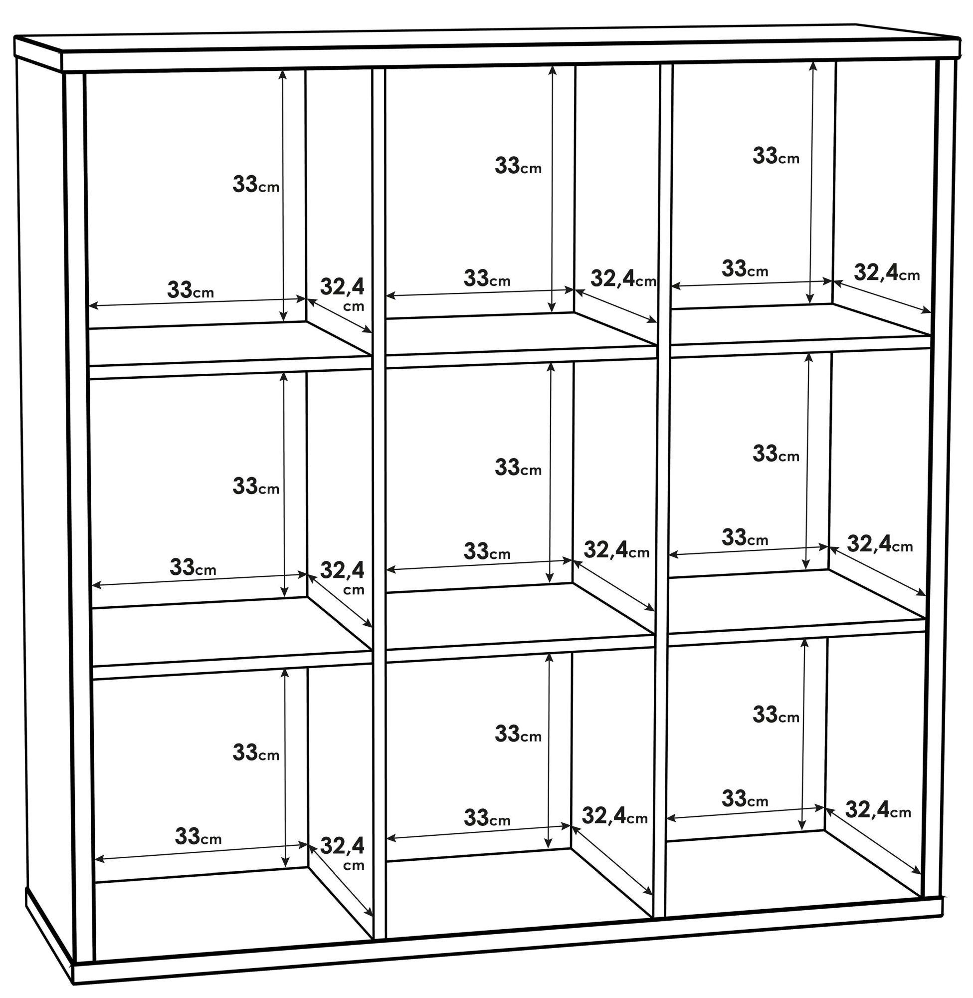 Mauro Grey Concrete Effect 9 Open Shelving Unit