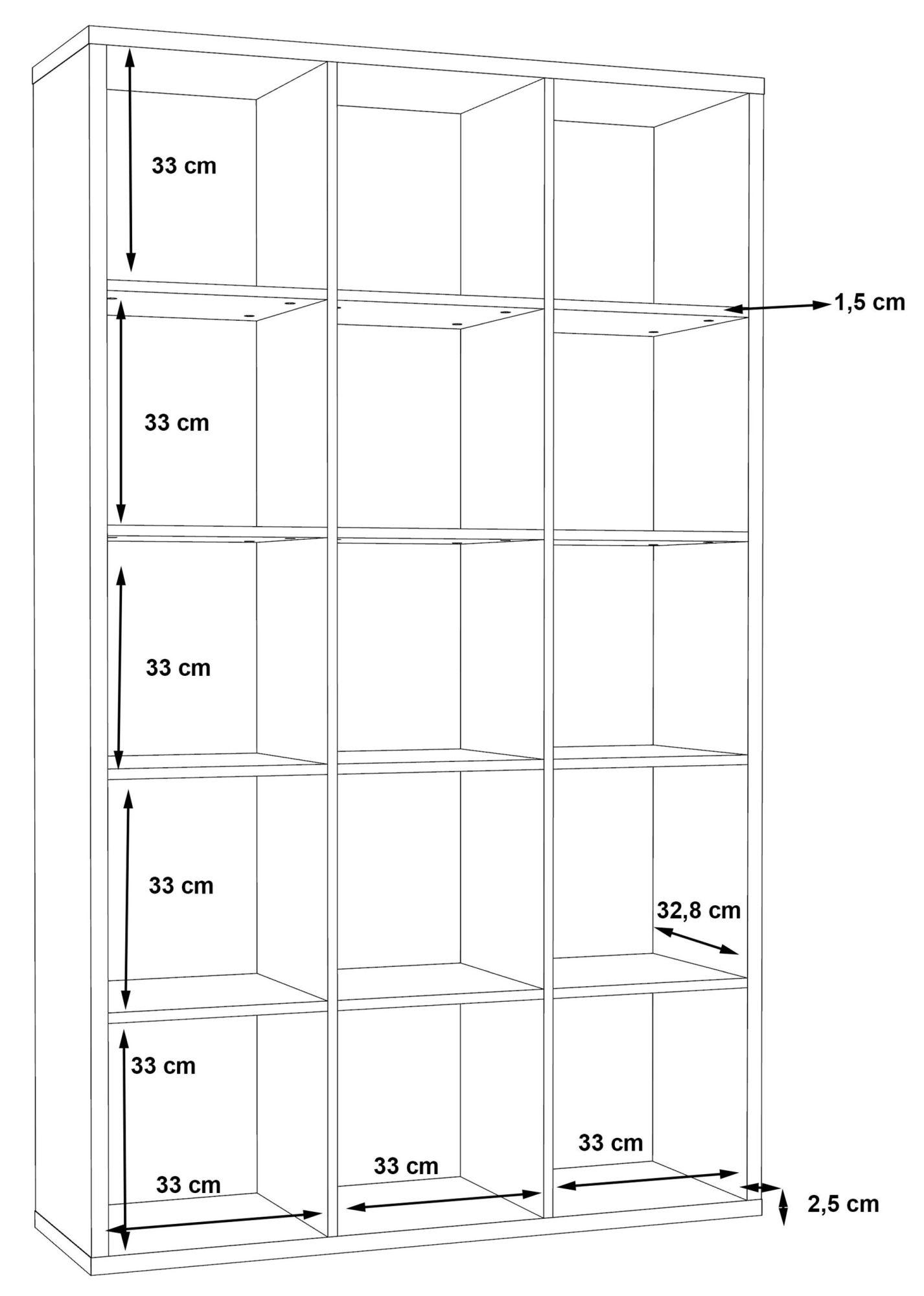 Mauro Matt Black 15 Open Shelving Unit