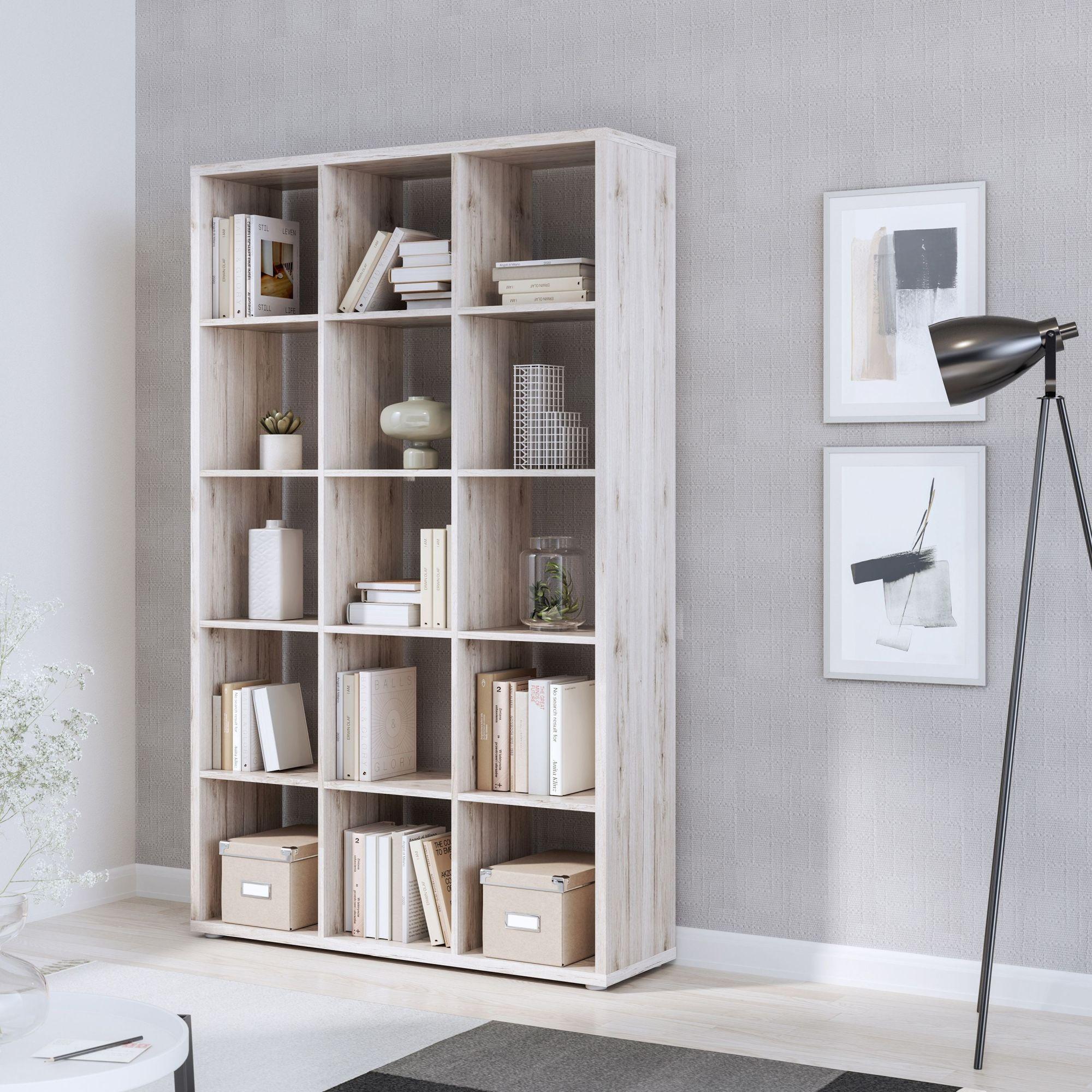 Mauro Sand Oak Effect 15 Open Shelving Unit