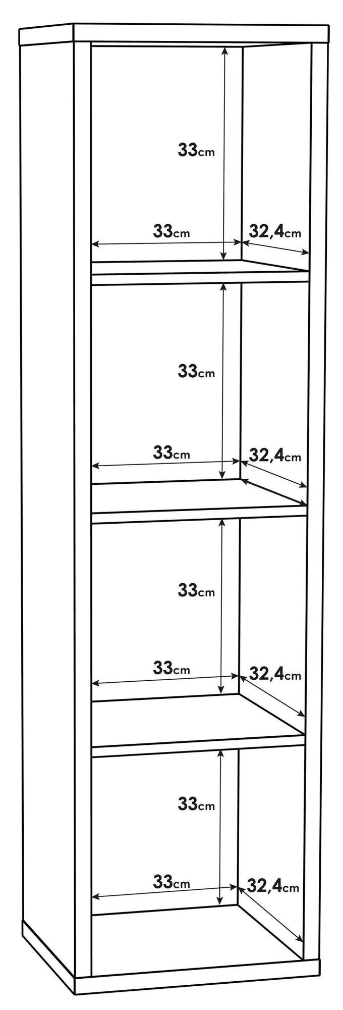 Mauro Sonoma Oak Effect 4 Open Shelving Unit