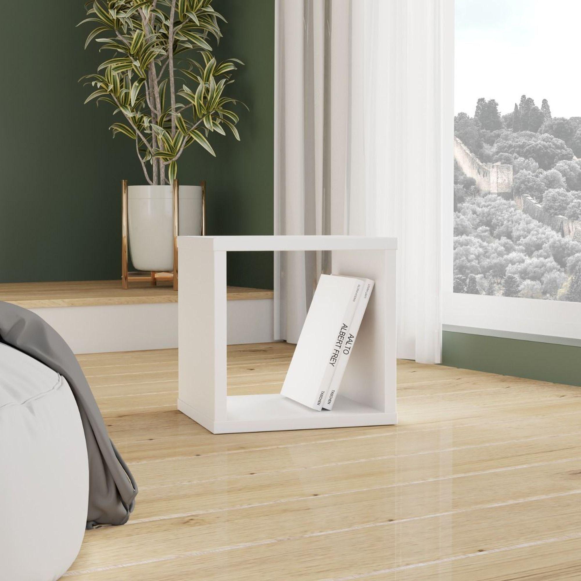 Mauro White Gloss Single Open Cube