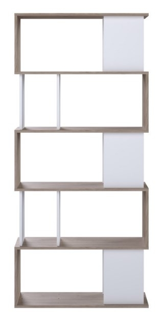 Maze Oak Effect and White Open Bookcase