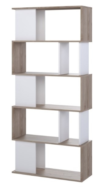 Maze Oak Effect and White Open Bookcase