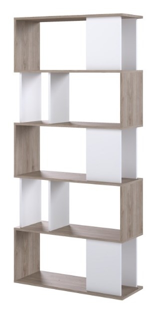 Maze Oak Effect and White Open Bookcase
