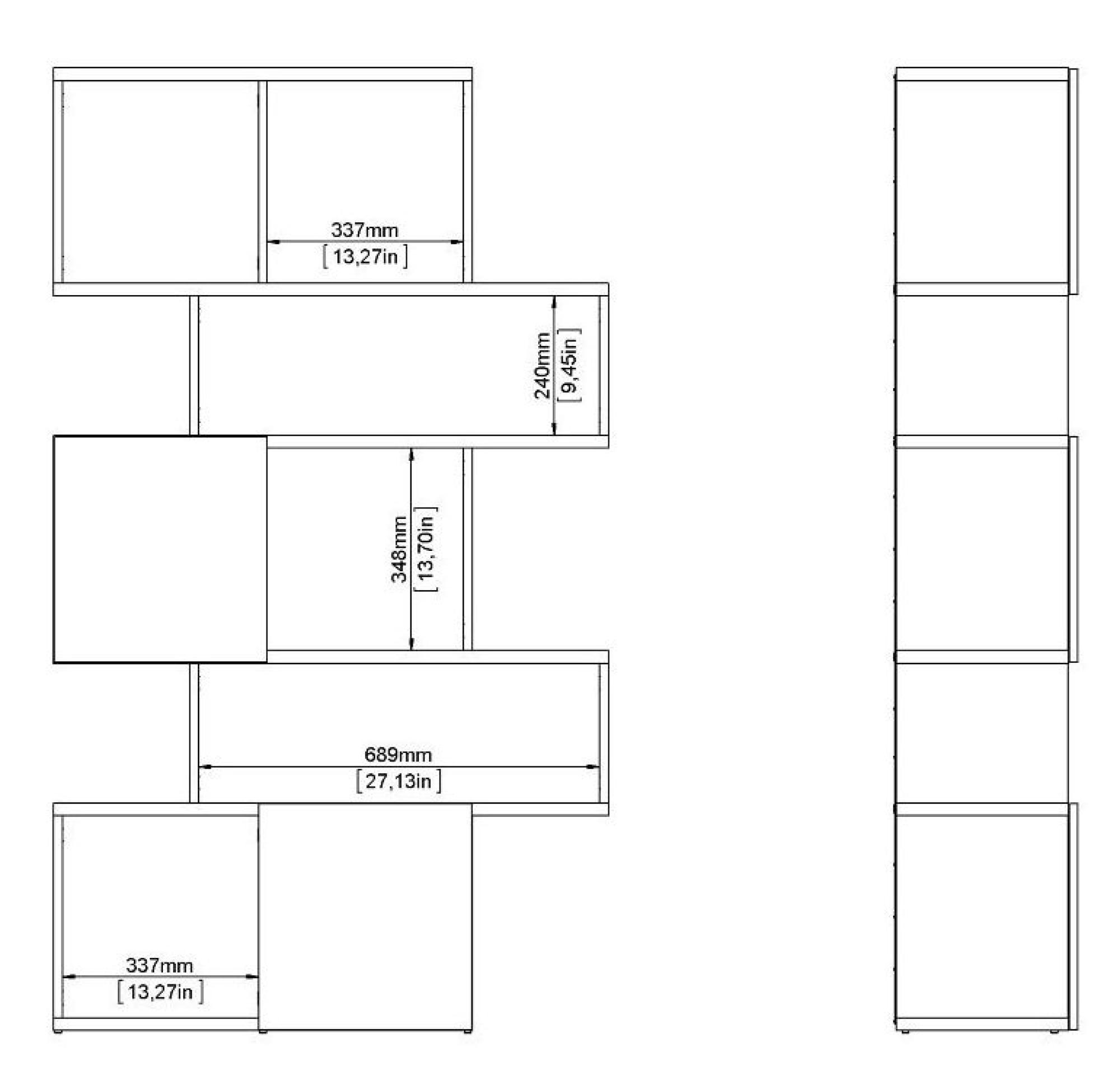 Maze Oak and Concrete Effect Asymmetrical Design Bookcase