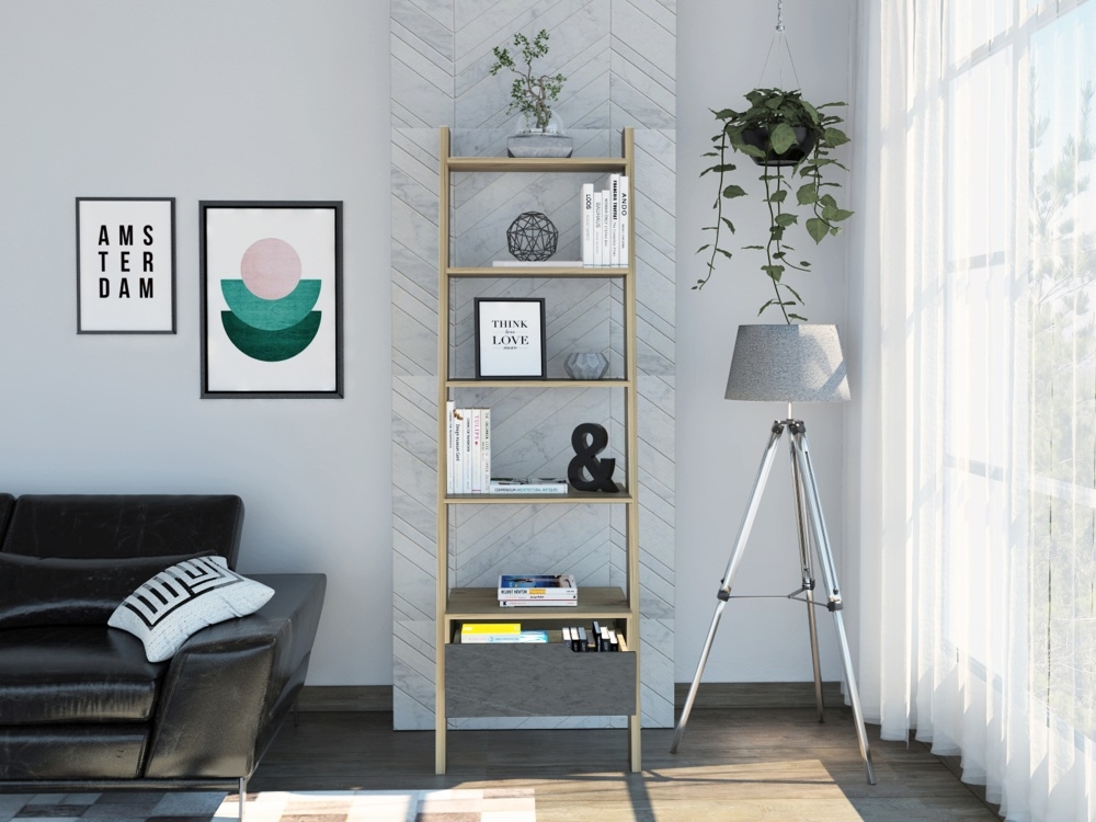 Manhattan Ladder Bookcase - Grey
