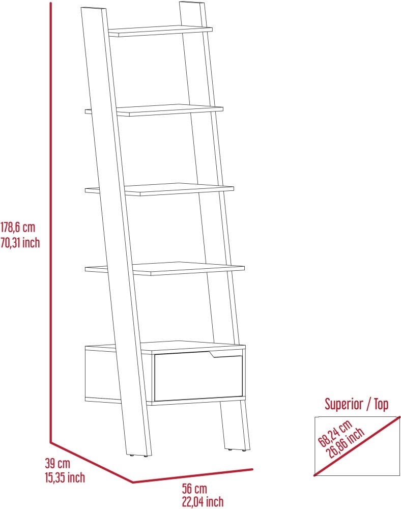 Manhattan Ladder Bookcase - Grey