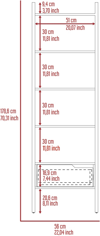 Manhattan Ladder Bookcase - Grey