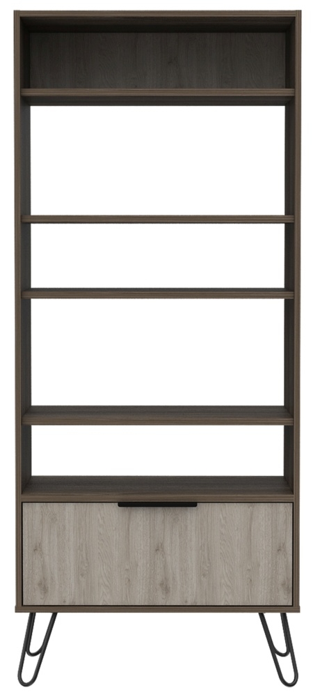 Nevada Grey Oak Effect Bookcase with Hairpin Legs