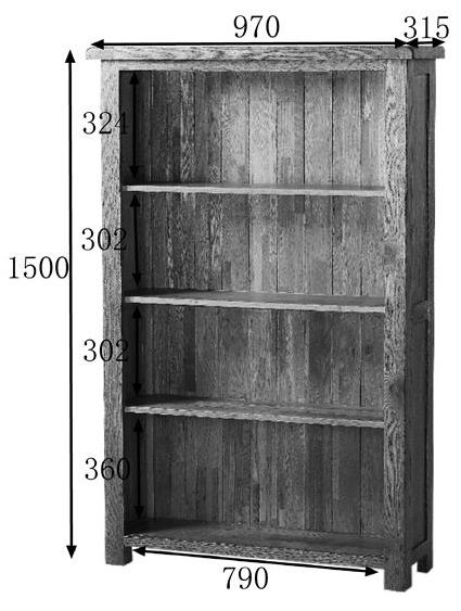 Originals Rustic Oak Wide Bookcase