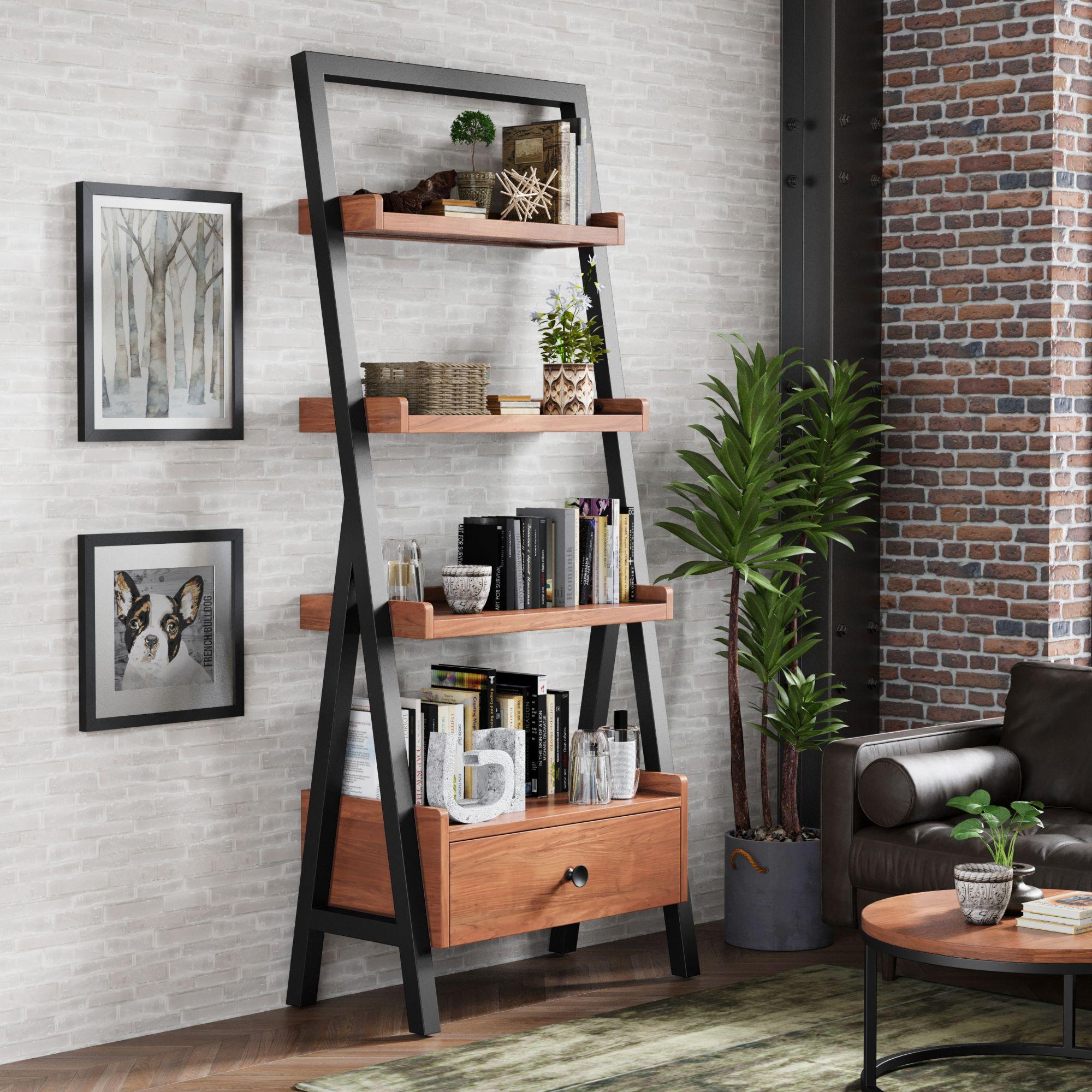 Rayne Acacia Ladder Bookcase