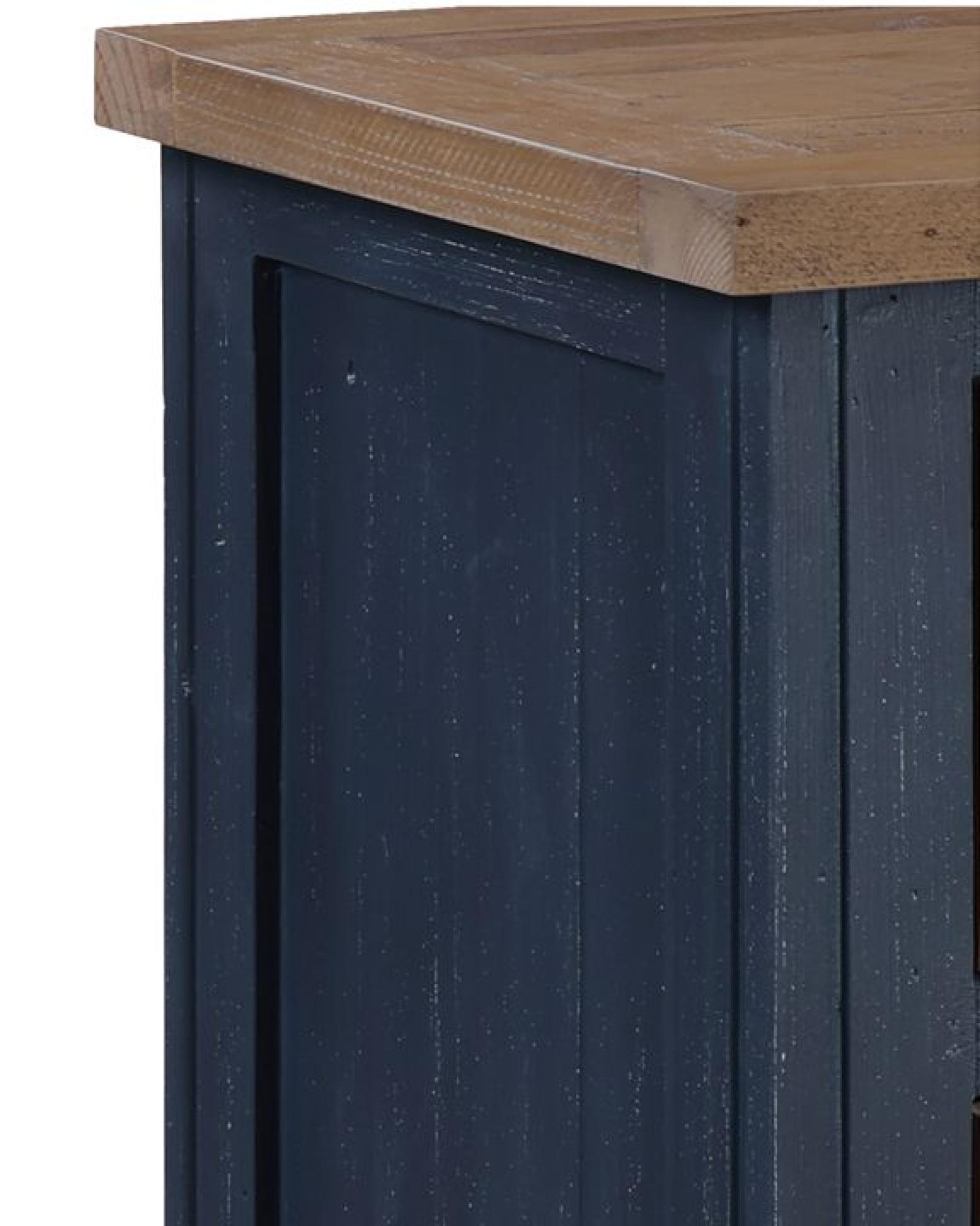 Splash Blue Open Bookcase - Large - 3 Drawer