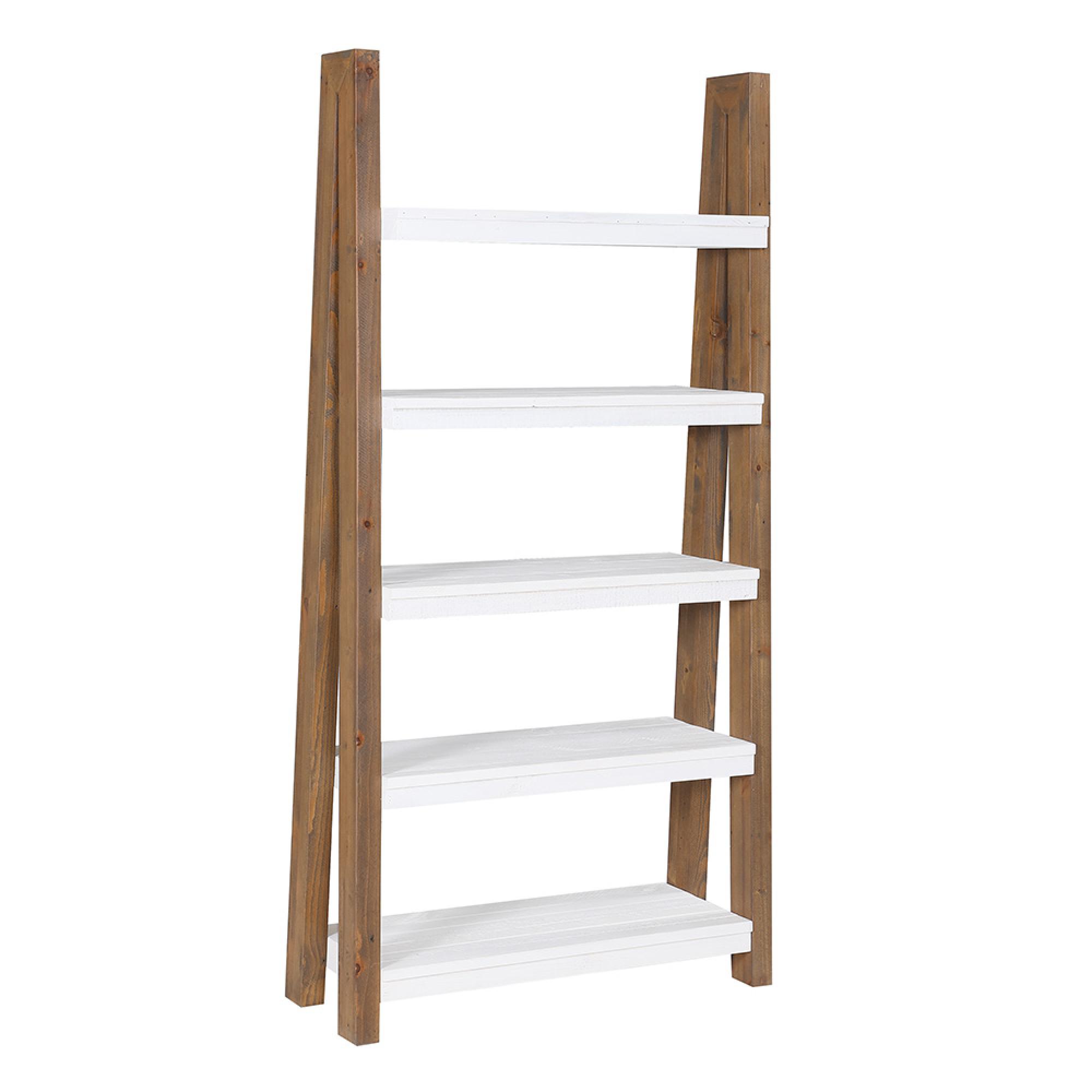 Trinity Reclaimed Wood & White Bookcase - Open