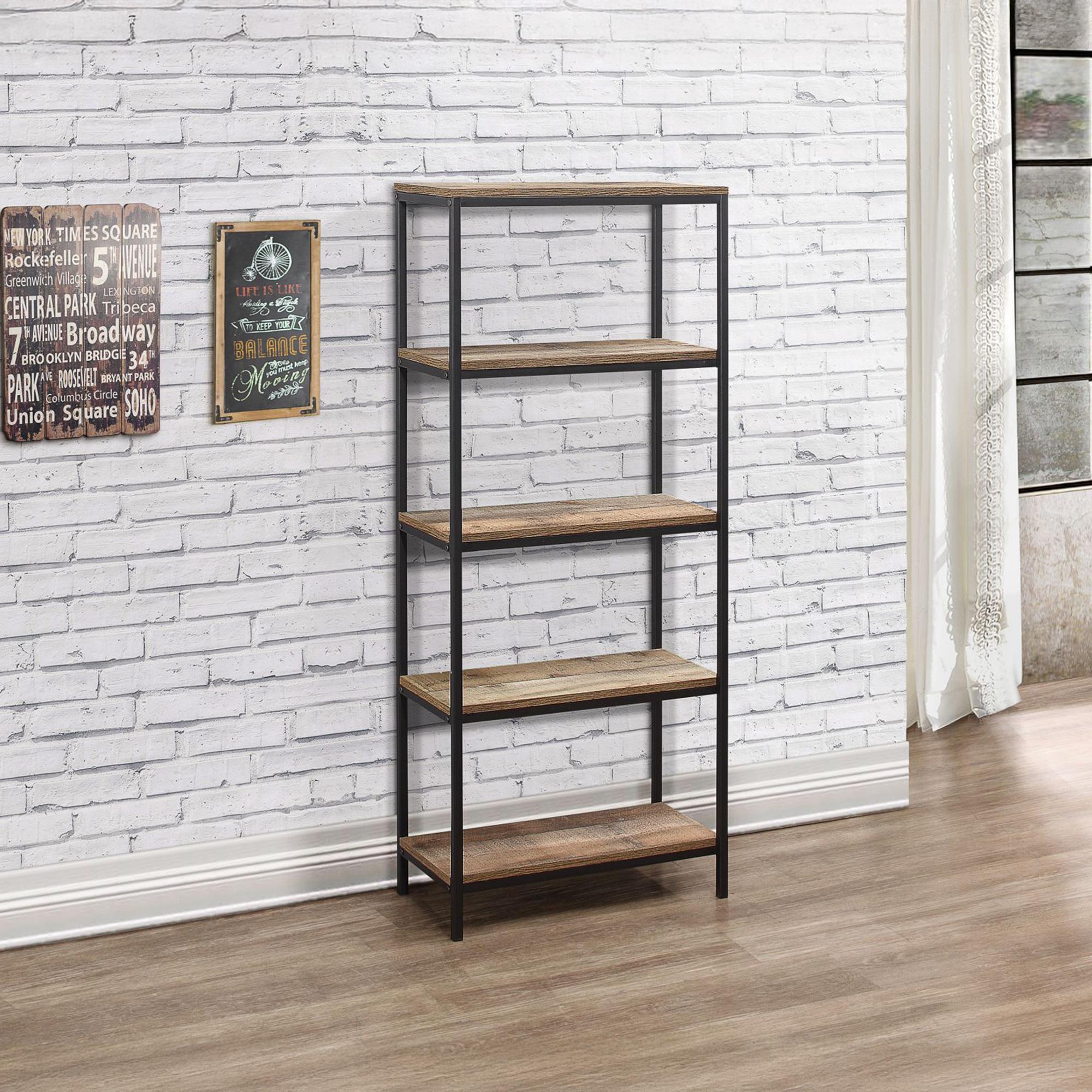 Urban Bookcase - Industrial Style - Tall - Rustic Wood