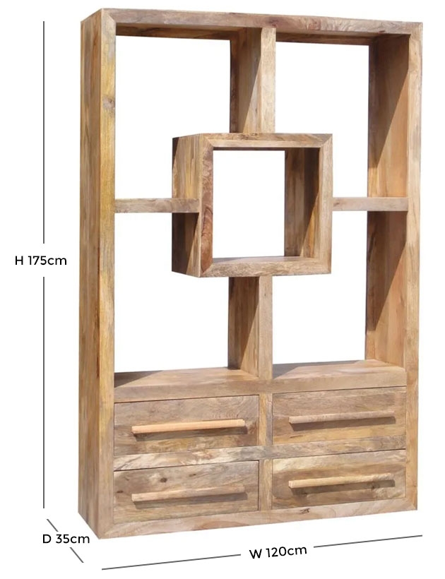 Yoga Light Wood Multi Shelf Wide Display Unit