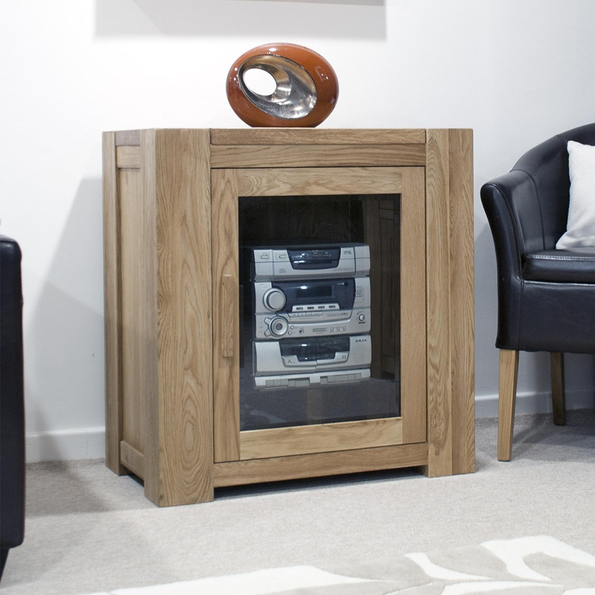 Massive Oak 1 Door Hifi Entertainment Cabinet
