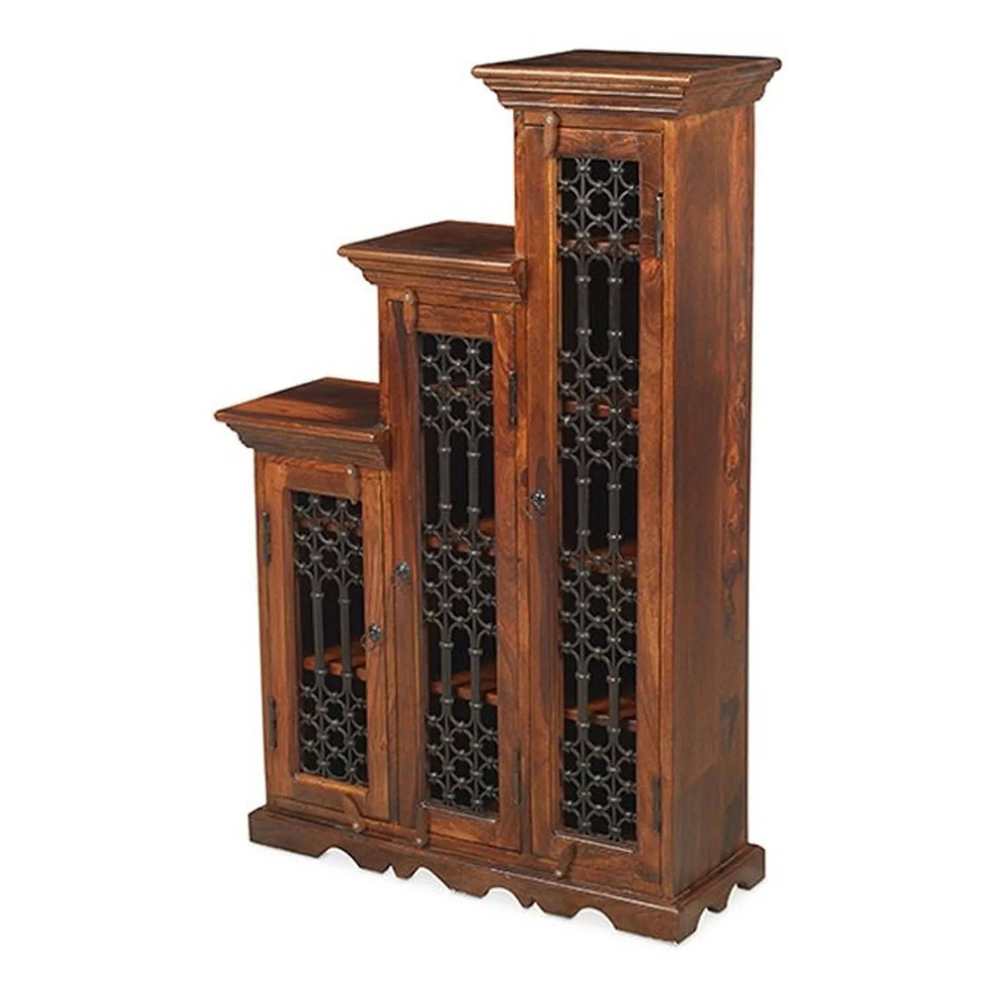 Indian Sheesham Highest Left CD Step Large Storage Unit