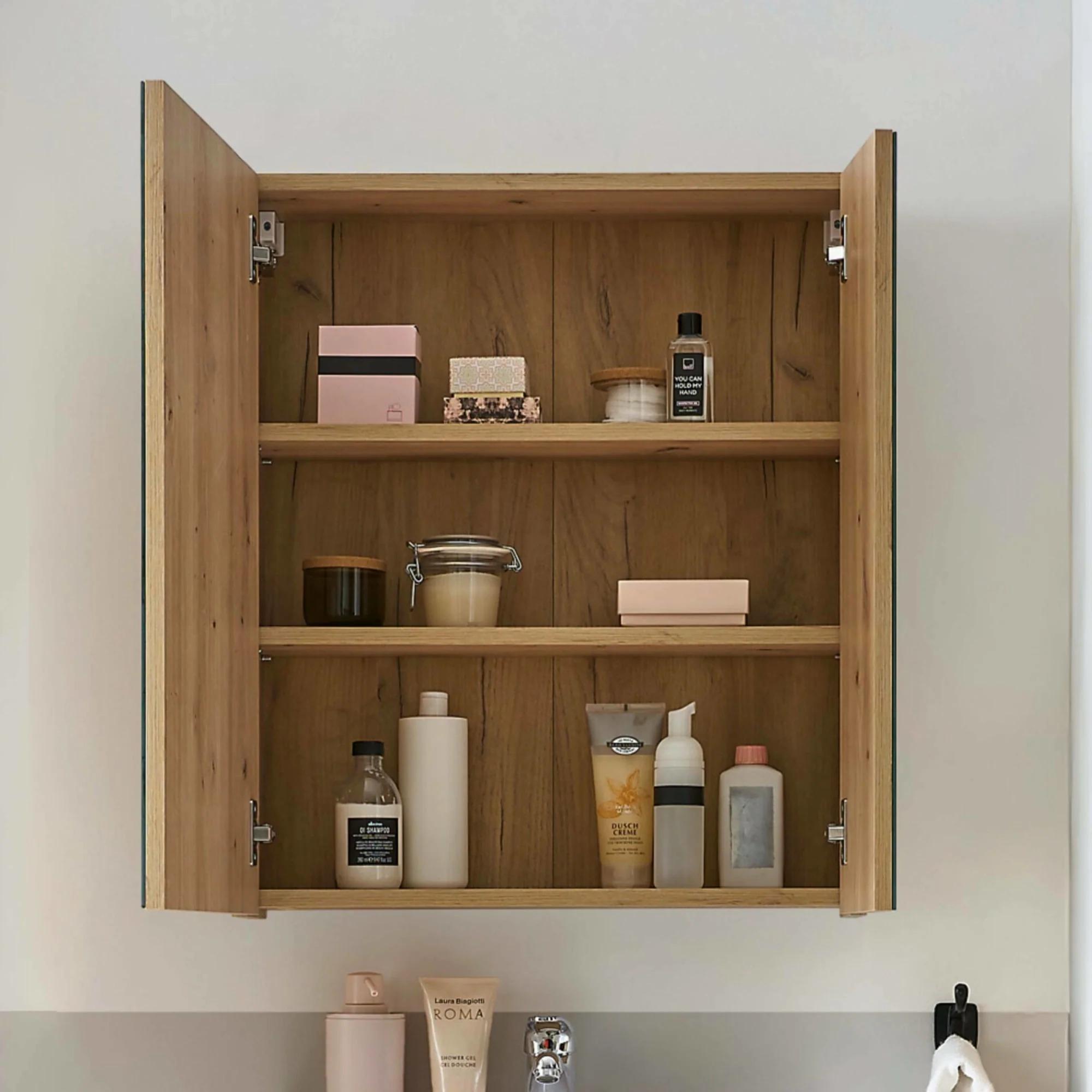 Austin Oak Mirrored Cabinet - 2 Door