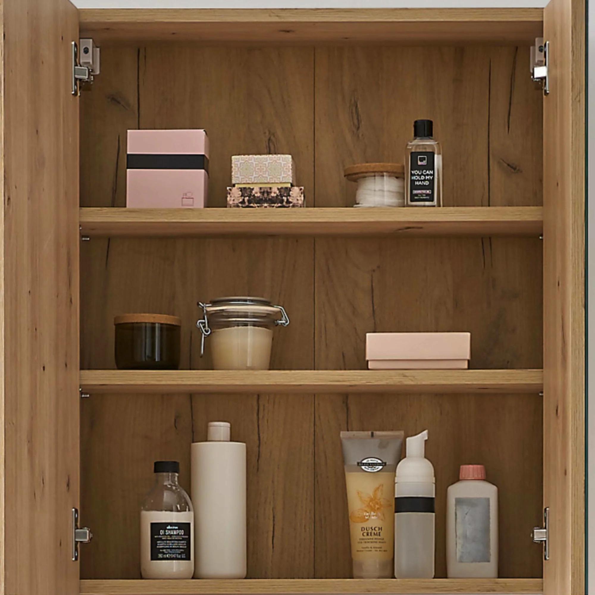 Austin Oak Mirrored Cabinet - 2 Door