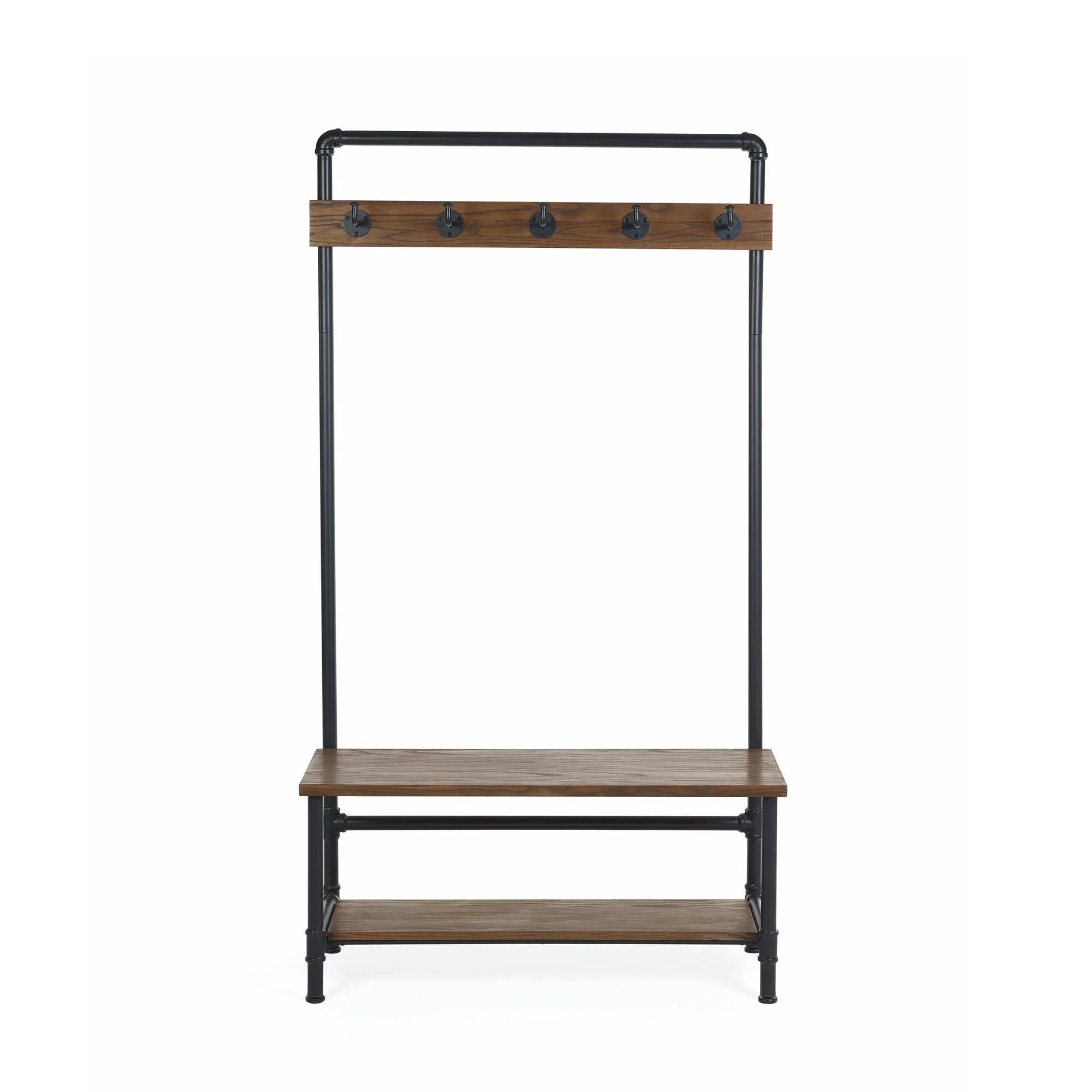 Boston Hallway Shoe Bench with Coat Rack