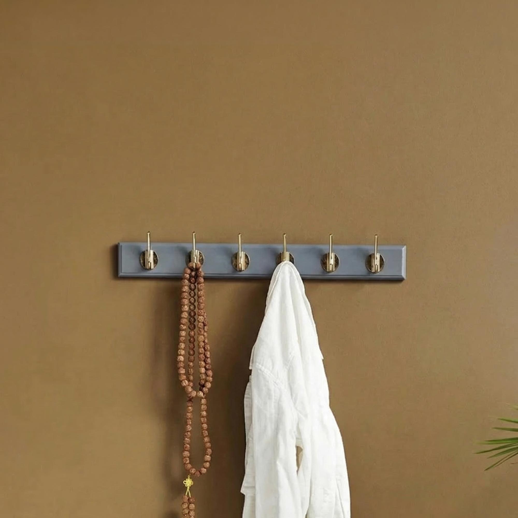 Edgy Coat Rack - Set of 2 - 6 Hooks - Grey