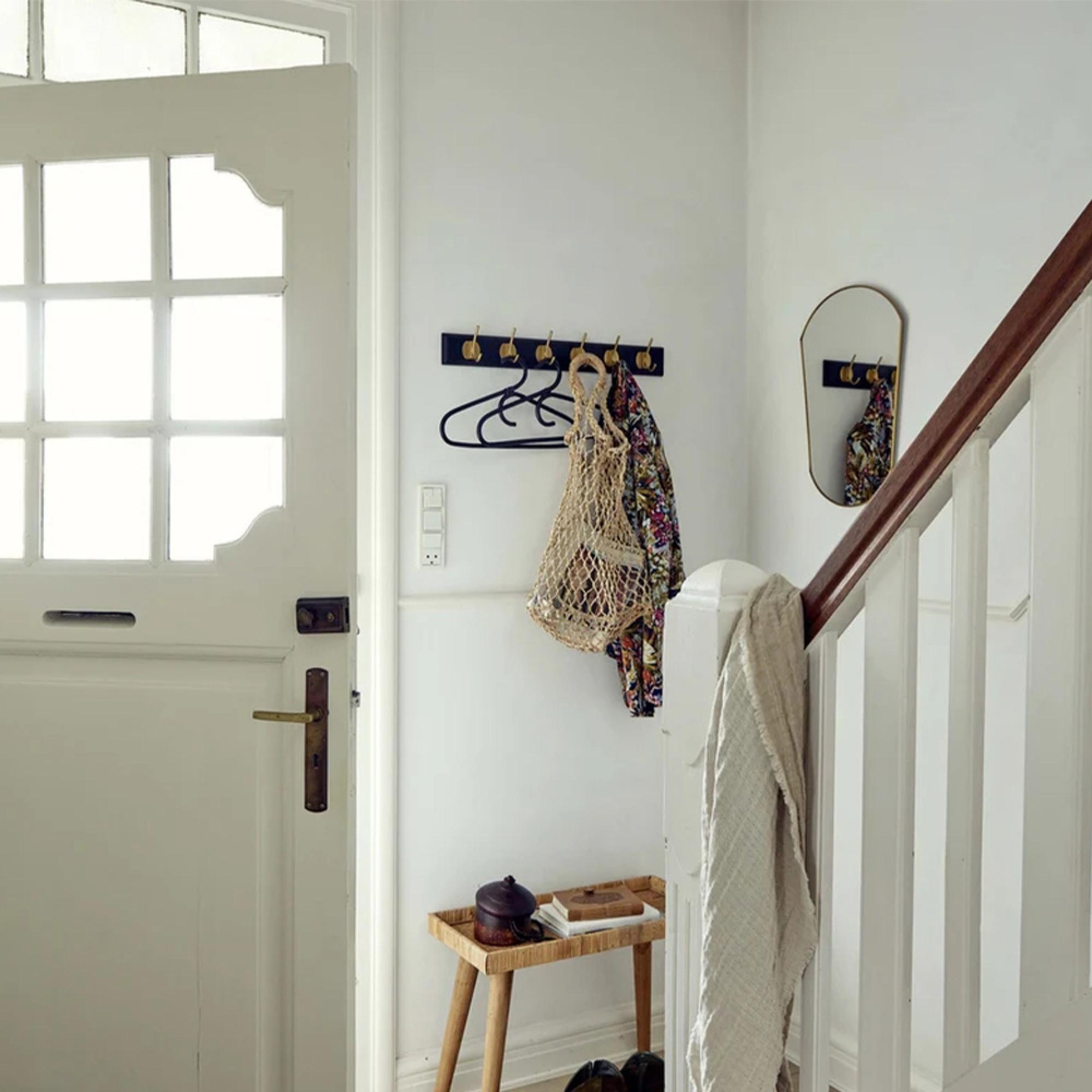 Edgy Coat Rack - Set of 2 - 6 Hooks - Black