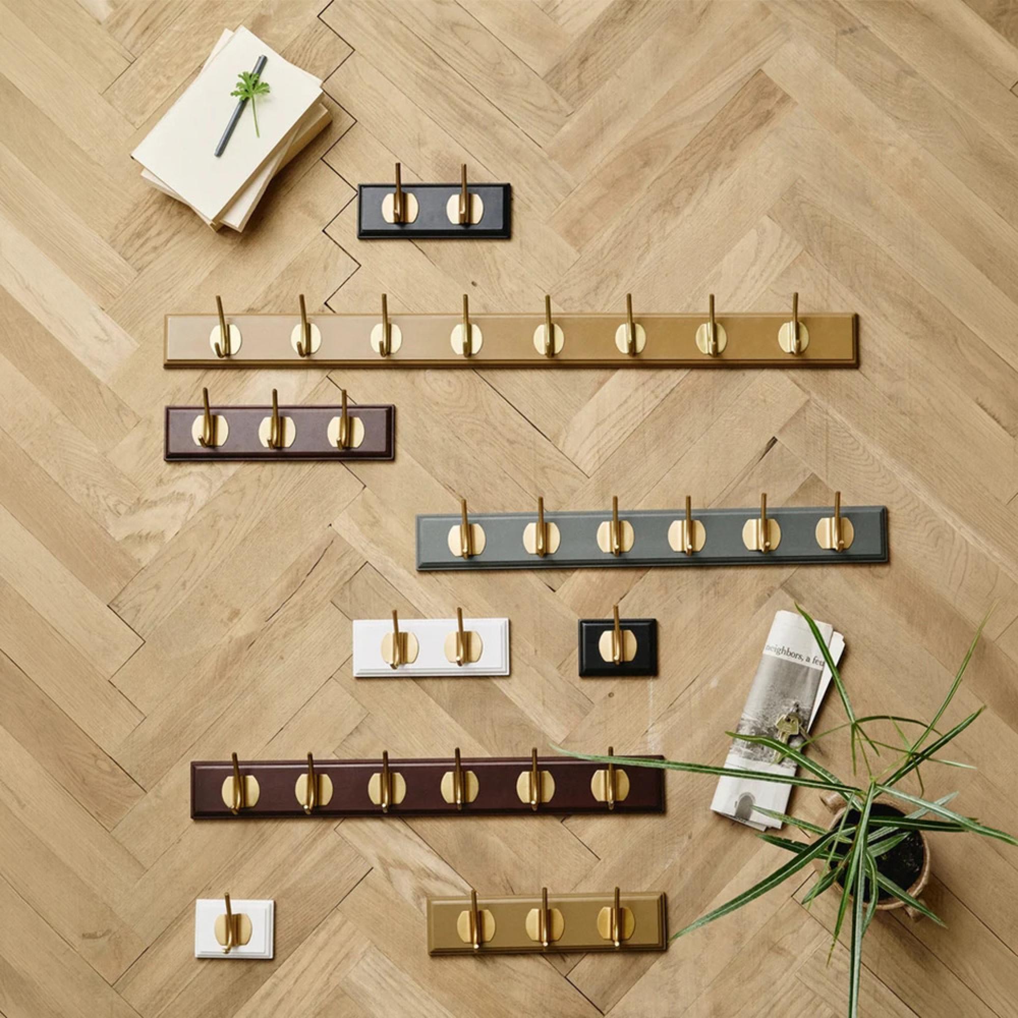 Edgy Coat Rack - Set of 2 - 6 Hooks - Grey