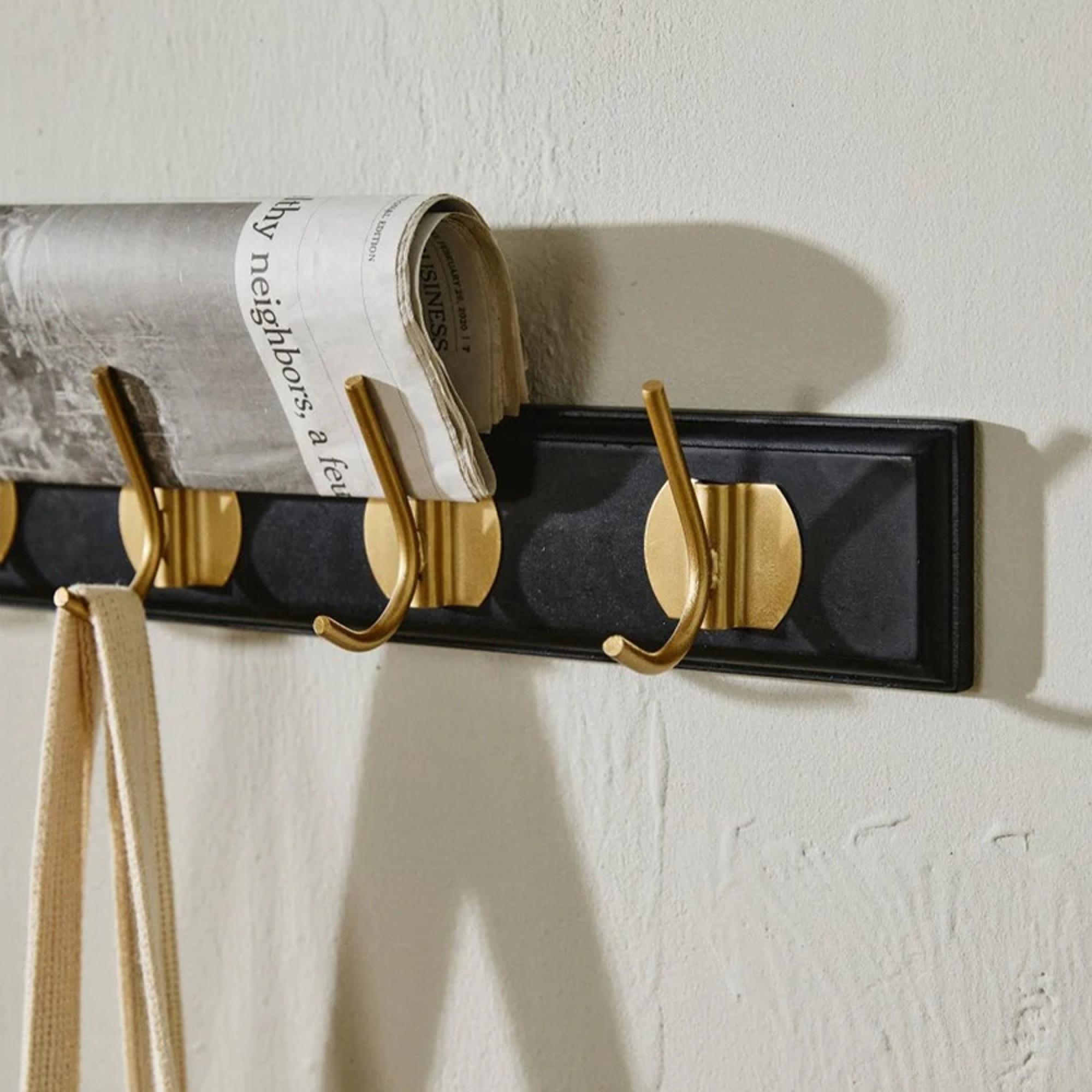 Edgy Coat Rack - Set of 2 - 8 Hooks - Black