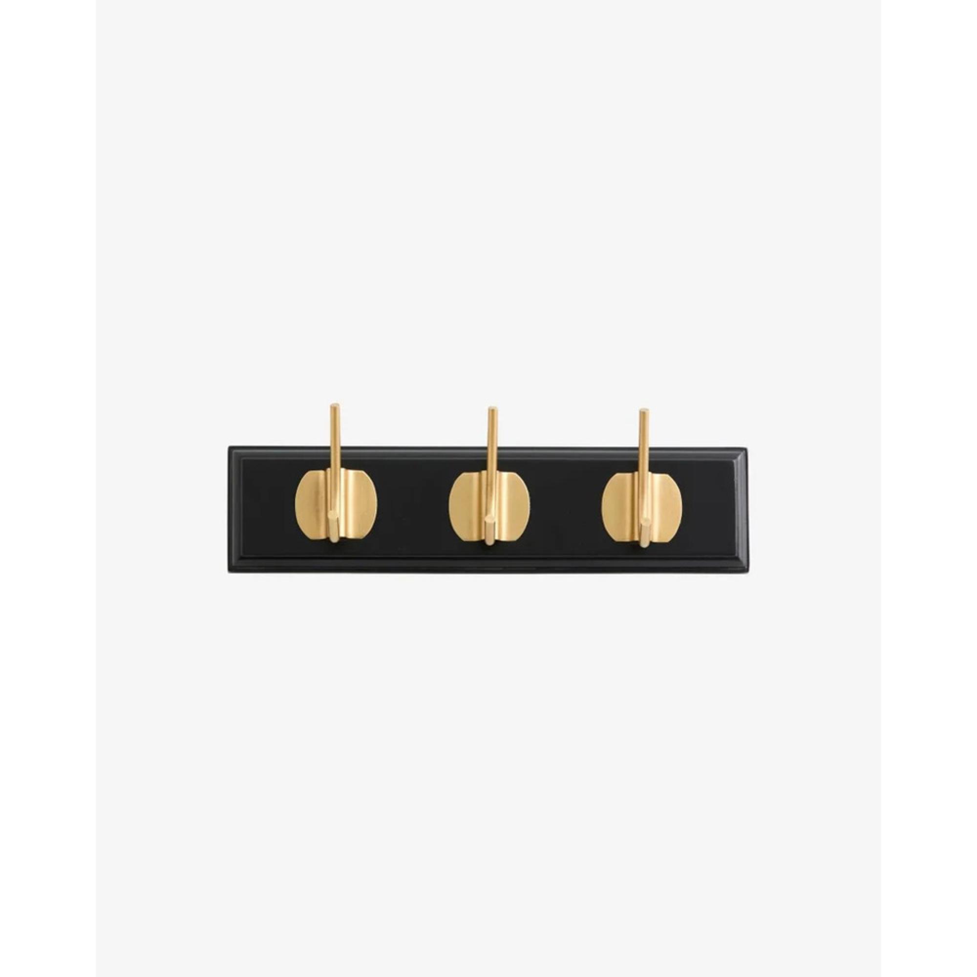 Edgy Coat Rack - Set of 4 - 3 Hooks - Black