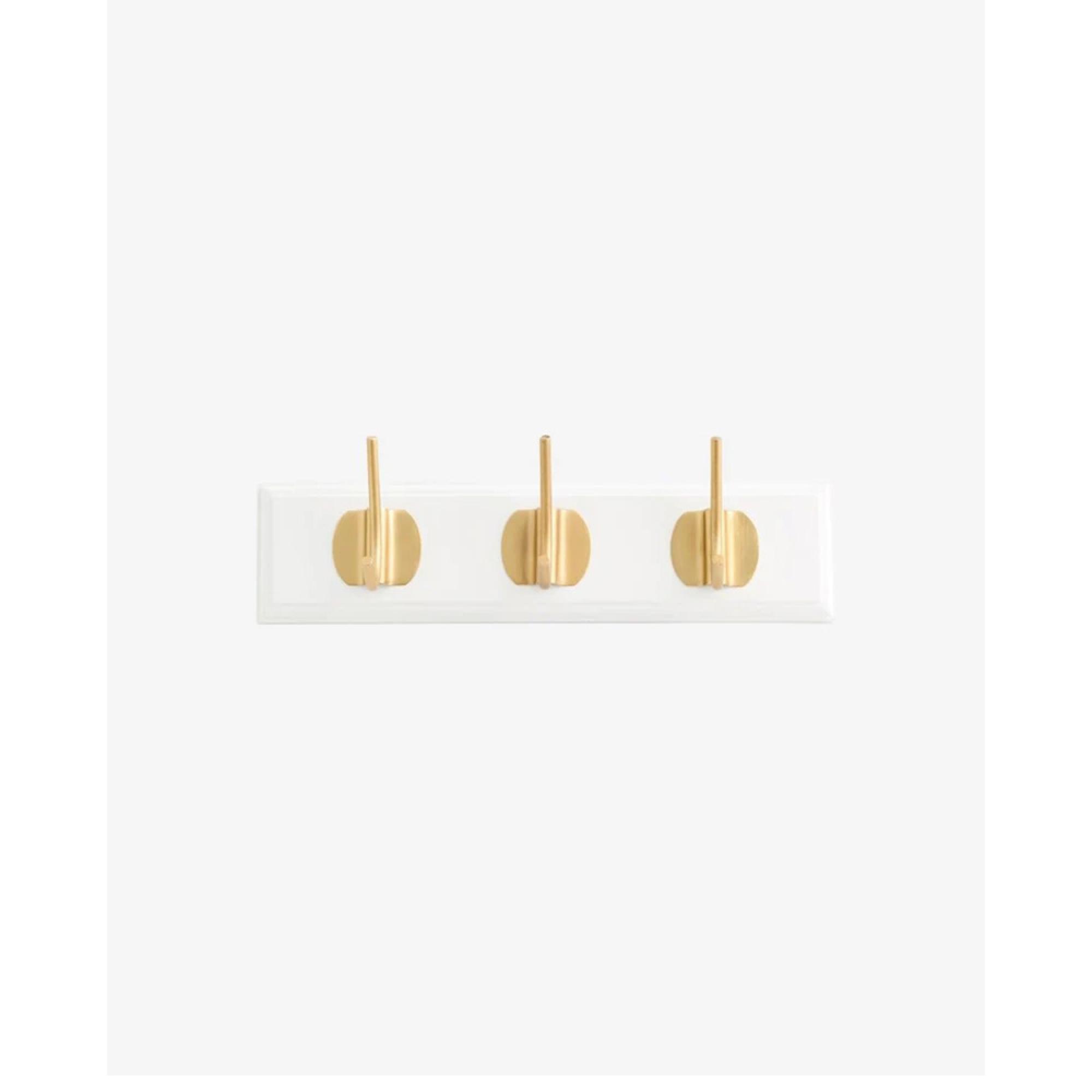 Edgy Coat Rack - Set of 4 - 3 Hooks - White