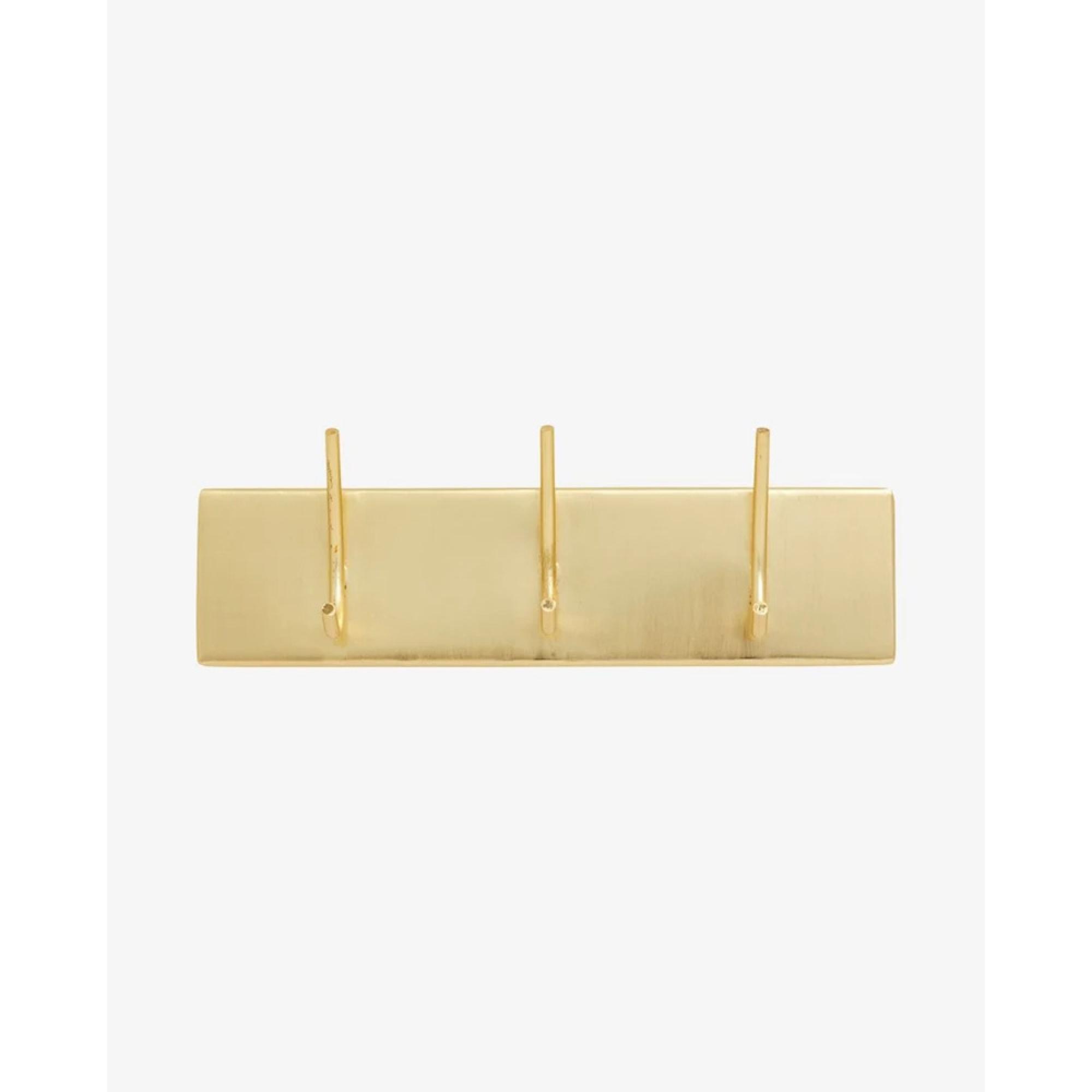 Haaoy Coat Rack - Set of 4 - 3 Hooks - Golden - Metal