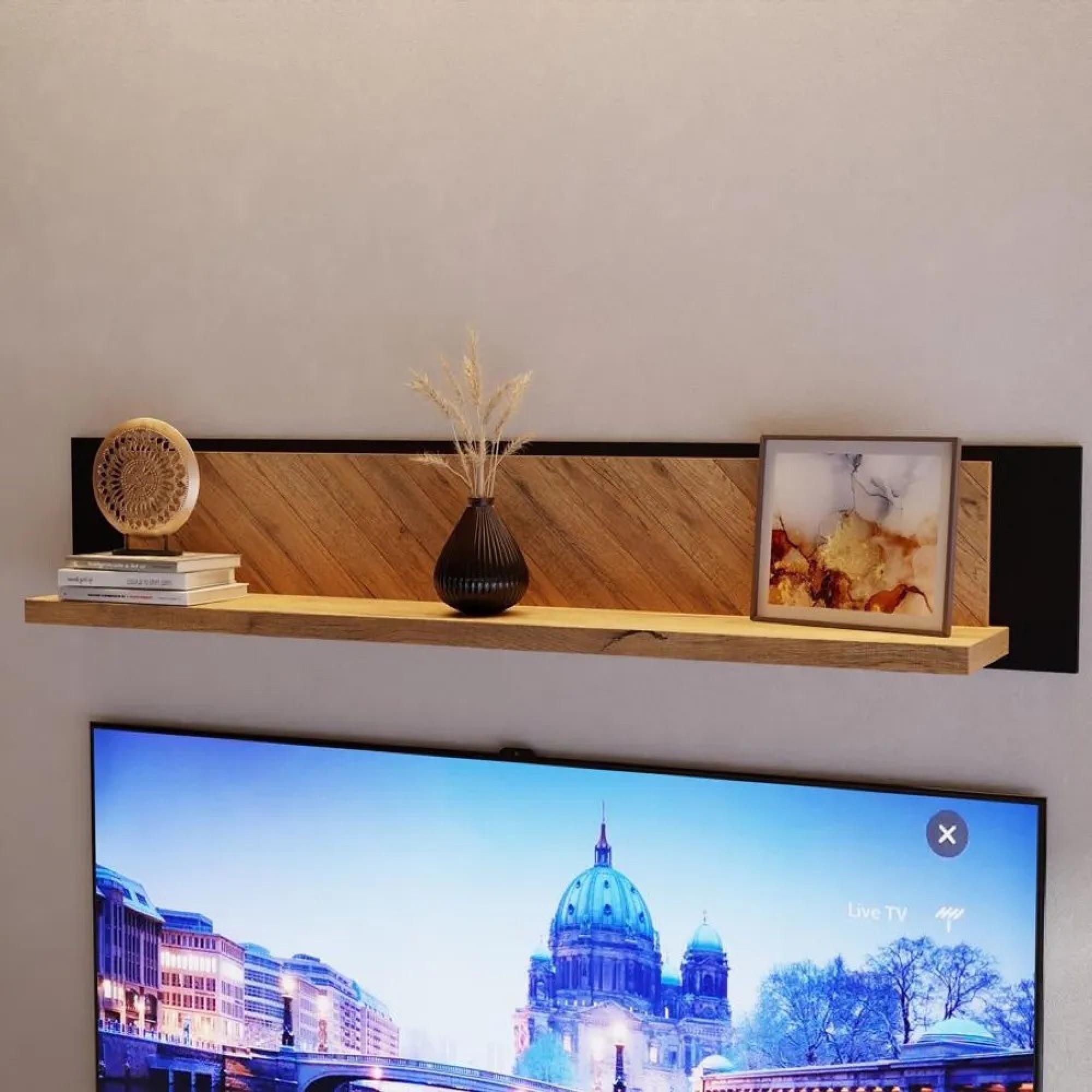 Chevron Wall Shelf - Oak