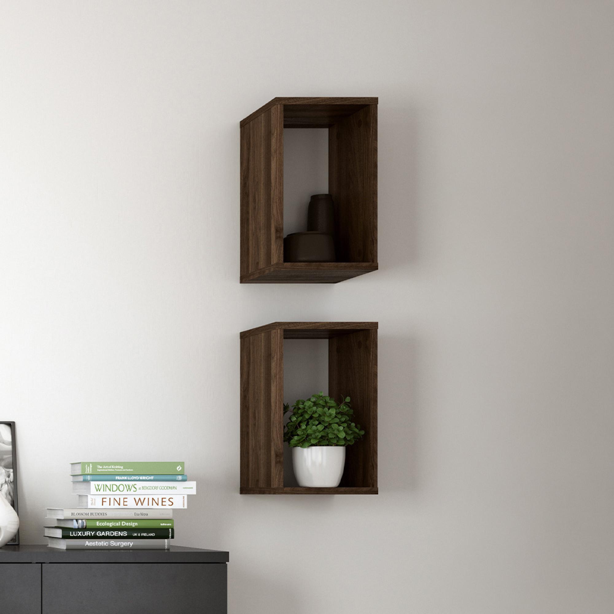Roomers Wall Shelf Unit - Walnut
