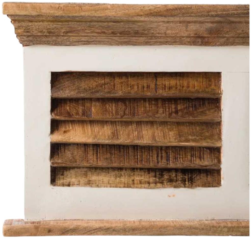 Coastal White and Wood Wall Coat Hook Hanger