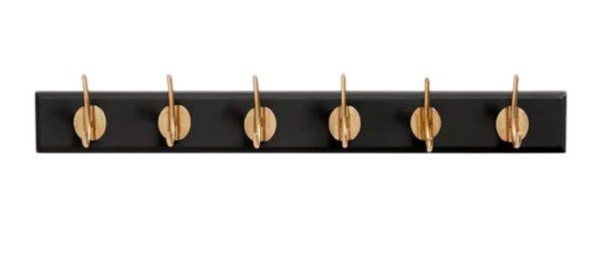Edgy Black 6 Hooks Coat Rack (Set of 2)