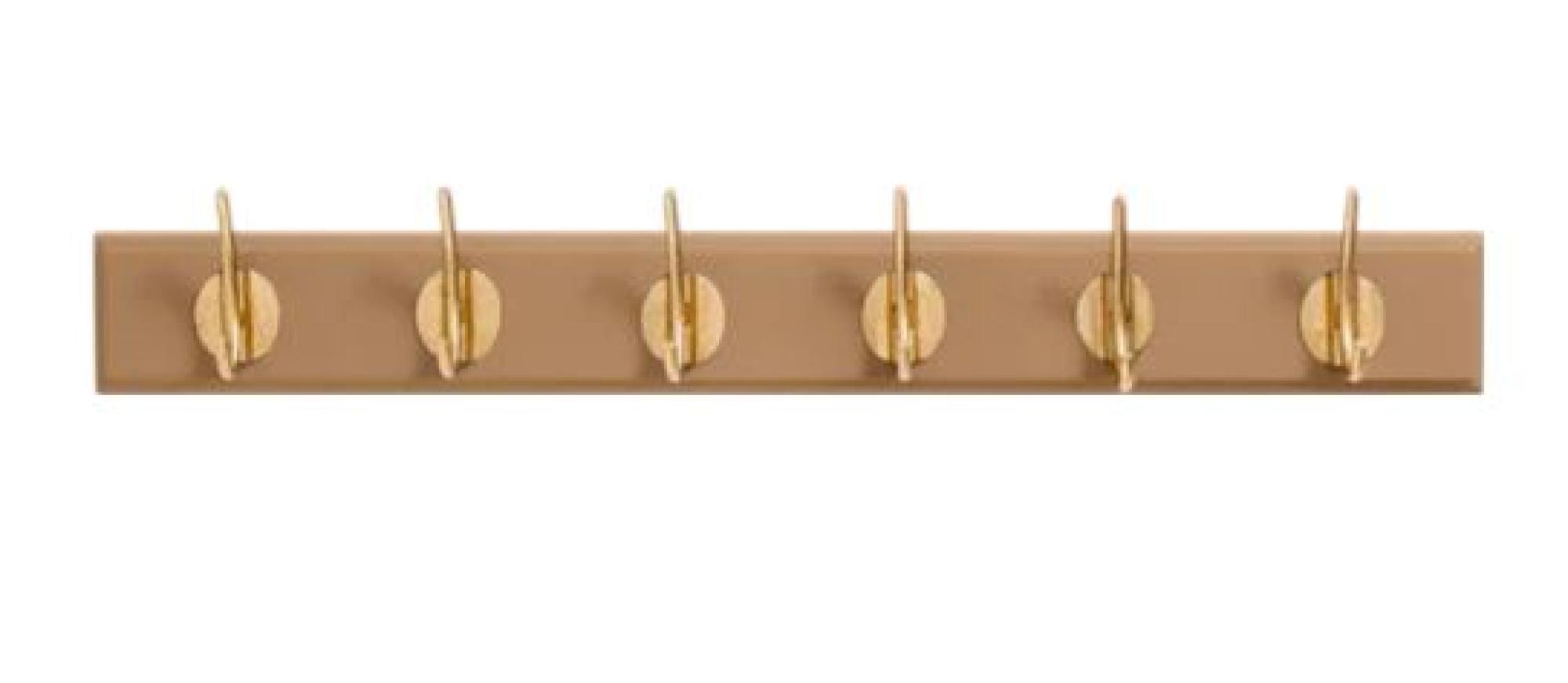 Edgy Brown 6 Hooks Coat Rack (Set of 2)