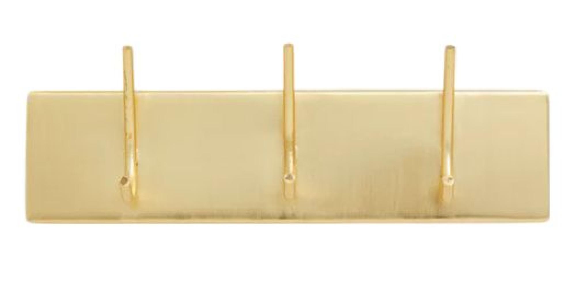 Haaoy Golden Metal 3 Hooks Coat Rack (Set of 4)