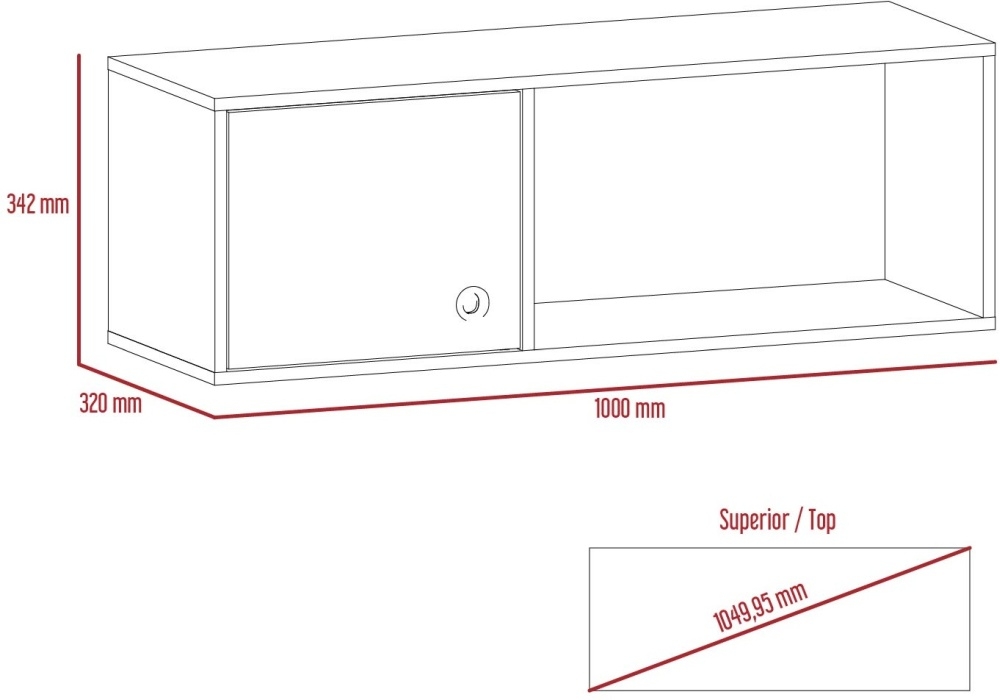 Vegas Wall Storage Unit - Grey