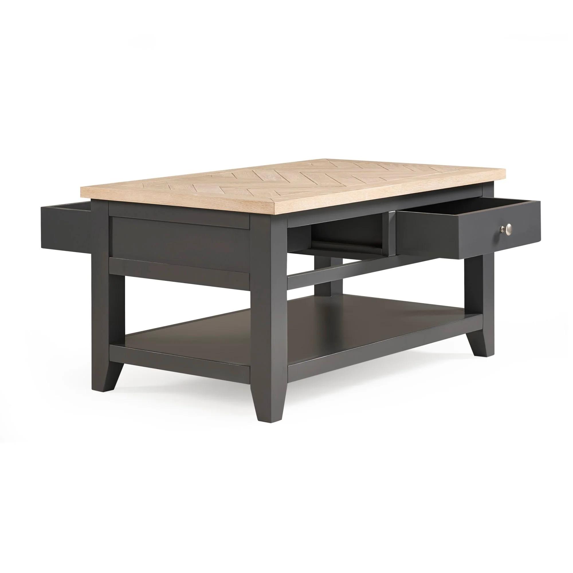 Bordeaux Coffee Table - 2 Drawer - Grey