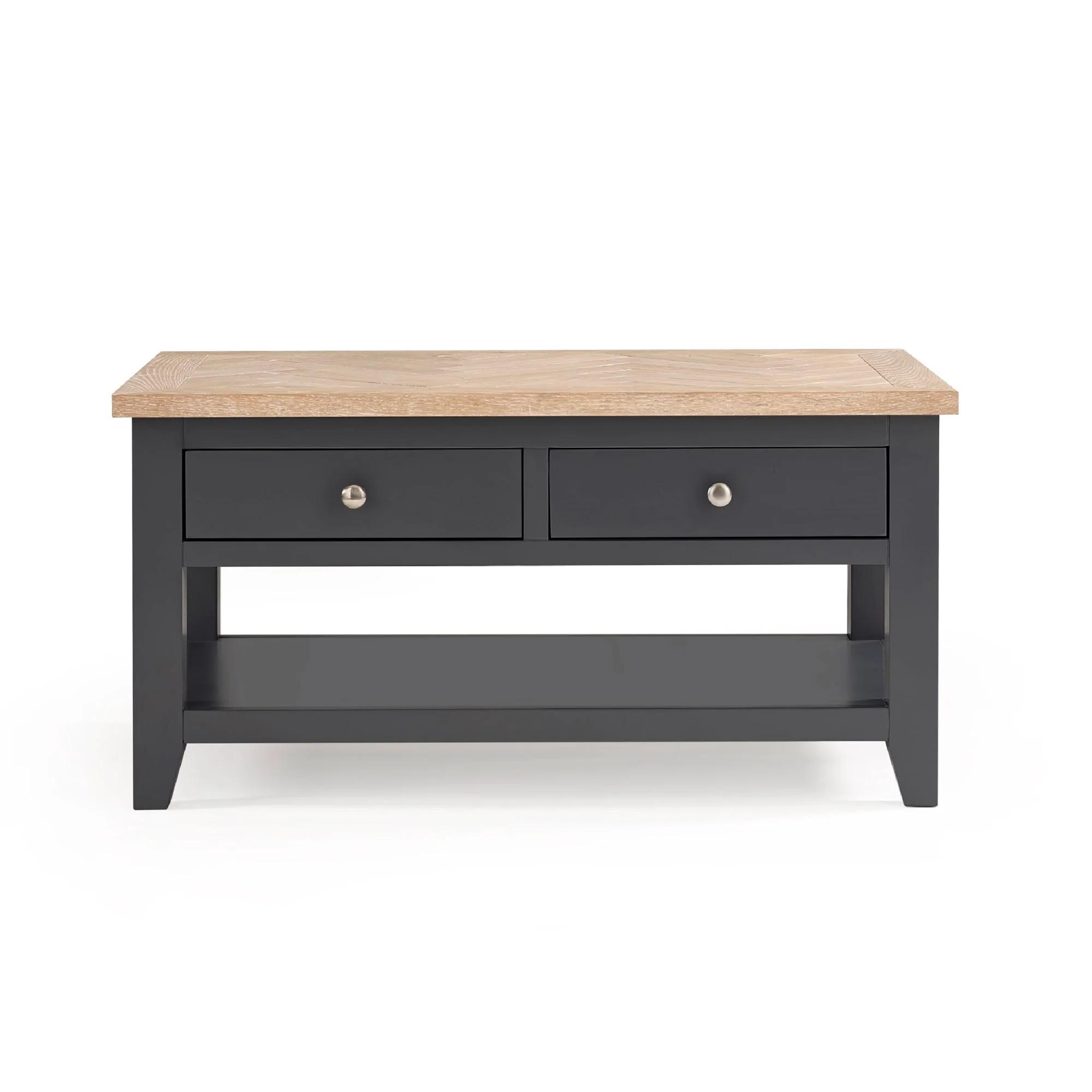 Bordeaux Coffee Table - 2 Drawer - Grey